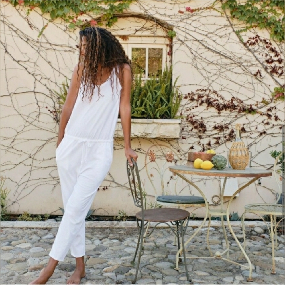 New Frank & Eileen White Tank Jumpsuit Heritage Jersey - Picture 5 of 10